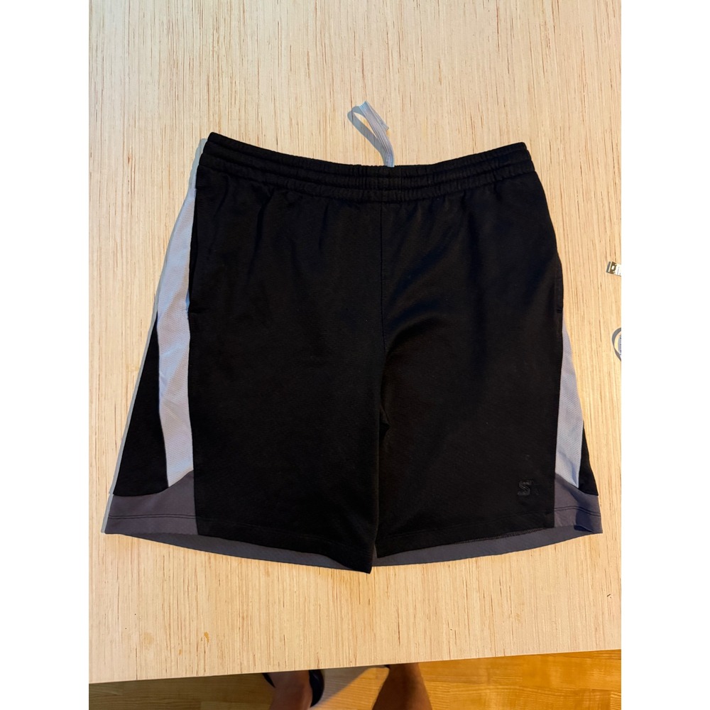 Starter Mens Athletic Basketball Shorts Black Grey Colorblock Size S 28-30
28